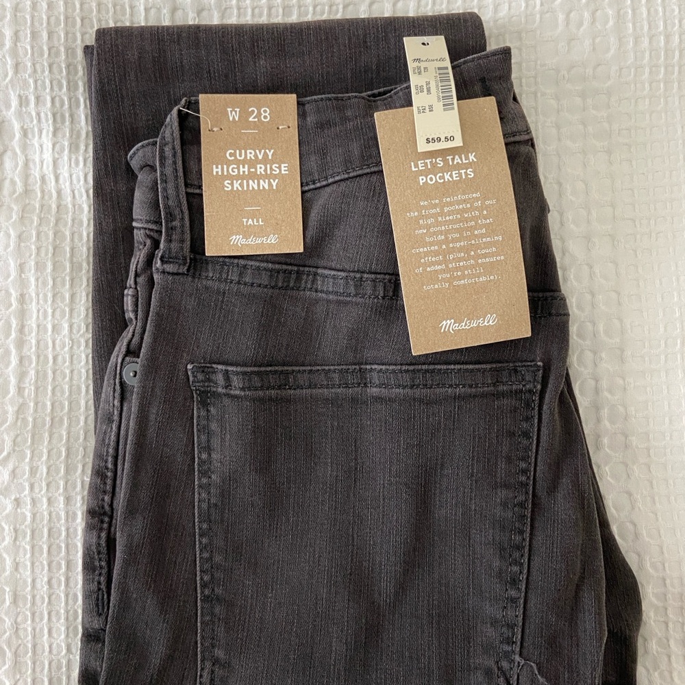 Madewell Tall Curvy High Rise Skinny Jeans in Black Sea